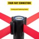 Buy Separator Posts 6 pieces Safety Barriers Height 90 cm Black Separator Post with 2 m Red Extendable Tape 4-Way Connection