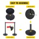 Buy Separator Posts 6 pieces Safety Barriers Height 90 cm Black Separator Post with 2 m Red Extendable Tape 4-Way Connection