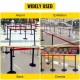 Buy Separator Posts 6 pieces Safety Barriers Height 90 cm Black Separator Post with 2 m Red Extendable Tape 4-Way Connection