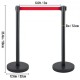 Buy Separator Posts 6 pieces Safety Barriers Height 90 cm Black Separator Post with 2 m Red Extendable Tape 4-Way Connection