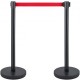 Buy Separator Posts 6 pieces Safety Barriers Height 90 cm Black Separator Post with 2 m Red Extendable Tape 4-Way Connection