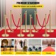 Buy Spacer Posts Extendable Tape 8 pieces Safety Barriers Height 90 cm Gold Spacer Post with 1.5 m Red Velvet Rope