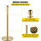 Buy Spacer Posts Extendable Tape 8 pieces Safety Barriers Height 90 cm Gold Spacer Post with 1.5 m Red Velvet Rope