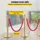 Buy Spacer Posts Extendable Tape 8 pieces Safety Barriers Height 90 cm Gold Spacer Post with 1.5 m Red Velvet Rope