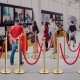 Buy Spacer Posts Extendable Tape 8 pieces Safety Barriers Height 90 cm Gold Spacer Post with 1.5 m Red Velvet Rope