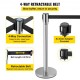 Buy Separator Posts 2 pieces Safety Barriers Height 90 cm Silver Separator Post with 2 m Black Extendable Tape 4-Way Connection