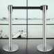 Buy Separator Posts 2 pieces Safety Barriers Height 90 cm Silver Separator Post with 2 m Black Extendable Tape 4-Way Connection