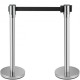 Buy Separator Posts 2 pieces Safety Barriers Height 90 cm Silver Separator Post with 2 m Black Extendable Tape 4-Way Connection