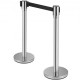 Buy Separator Posts 2 pieces Safety Barriers Height 90 cm Silver Separator Post with 2 m Black Extendable Tape 4-Way Connection