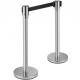 Buy Separator Posts 2 pieces Safety Barriers Height 90 cm Silver Separator Post with 2 m Black Extendable Tape 4-Way Connection