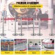 Buy Separator Posts 6 pieces Safety Barriers Height 90 cm Silver Separator Post with 2 m Red Extendable Tape 4-Way Connection