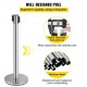 Buy Separator Posts 6 pieces Safety Barriers Height 90 cm Silver Separator Post with 2 m Red Extendable Tape 4-Way Connection