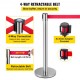 Buy Separator Posts 6 pieces Safety Barriers Height 90 cm Silver Separator Post with 2 m Red Extendable Tape 4-Way Connection