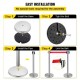 Buy Separator Posts 6 pieces Safety Barriers Height 90 cm Silver Separator Post with 2 m Red Extendable Tape 4-Way Connection