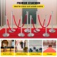 Buy Safety Barriers Height 90 cm Silver Safety Barriers with 1.5 m Velvet Rope Red