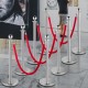 Buy Safety Barriers Height 90 cm Silver Safety Barriers with 1.5 m Velvet Rope Red