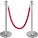 Buy Safety Barriers Height 90 cm Silver Safety Barriers with 1.5 m Velvet Rope Red