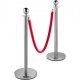 Buy Safety Barriers Height 90 cm Silver Safety Barriers with 1.5 m Velvet Rope Red