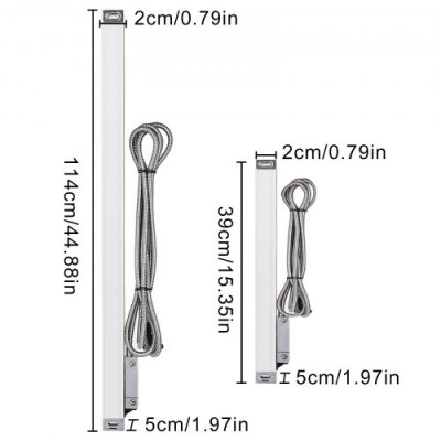 Escala Lineal de Torno de Alta Precisión 250 mm / 1000 mm, Molino de Torno Escala Lineal 5 μm a 20 ºC Regla de Rejilla 46,5" x 4,3" x 3,9" Alto Rendimiento con Cable de Señal 3 m para Fresadora