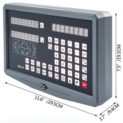 Regla Digital de 2 Ejes Digital Display Digital DRO para Fresadora o Torno Kit de Lectura Digital con 10 Tipos de Escala Reglas Digitales Visualizador Digital de 2 Ejes para Torno de Fresado