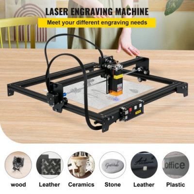 Mini Grabador Láser 410 x 400 mm 5,5W Máquina de Grabado de Escritorio Compatible con Windows7/8/10/11, iOS/Android Máquina de Grabado CNC para Papel, Madera, Cuero, Tela, Plástico, Acrílico