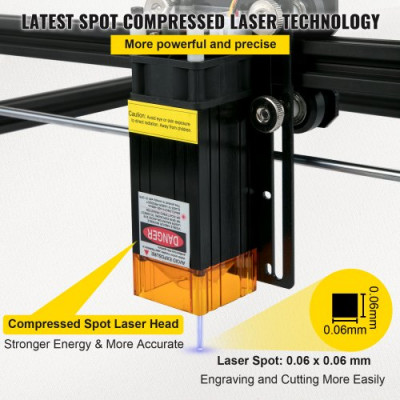 Mini Grabador Láser 410 x 400 mm 5,5W Máquina de Grabado de Escritorio Compatible con Windows7/8/10/11, iOS/Android Máquina de Grabado CNC para Papel, Madera, Cuero, Tela, Plástico, Acrílico