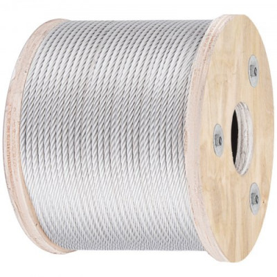 VEVOR Cuerda de Alambre de Acero Inoxidable T304 de 250' Cable Longitud de 76 m