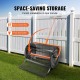 Buy 61cm Wide Compost Spreader Peat Moss Spreader Height Adjustable Handle 62.5-67.5cm Steel Mesh Basket Side Latches for Spreading Manure Lawn Garden, Black