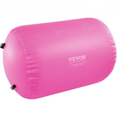 VEVOR Rodillo Inflable de Gimnasia 60 x 60 x 123 cm, Colchoneta de Gimnasia con Bomba eléctrica, Entrenador de Curva de Espalda para Uso doméstico/Gimnasio/Yoga/animadoras/Playa/Parque, Rosa