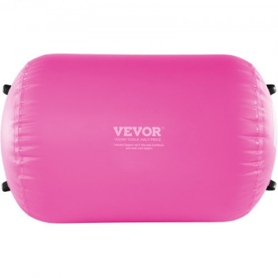 VEVOR Rodillo Inflable de Gimnasia 60 x 60 x 123 cm, Colchoneta de Gimnasia con Bomba eléctrica, Entrenador de Curva de Espalda para Uso doméstico/Gimnasio/Yoga/animadoras/Playa/Parque, Rosa