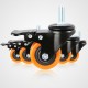 Buy Set of 4 Industrial Swivel Caster Wheels with Threaded Stem, 50.8mm Silent Furniture Casters with Dual Locking Brake, 50kg Load Capacity for Carts, Furniture, Offices