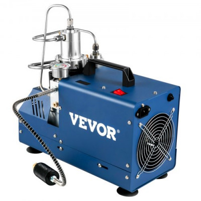 VEVOR Bomba PCP Eléctrica 300 BAR 30 MPa 4500 PSI Compresor de Aire de Alta Presión 1800W Bomba de Aire de Alta Presión 37x18x40 cm Apagado Manualmente, Separador de Agua y Aceite para Tanque de Buceo