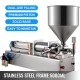 Buy Pneumatic Piston Filling Machine 1000-5000ml Pneumatic Piston Filler 220V/50Hz Single Head Paste Filling Machine with 40L Hopper Volume, for Water/Wine/Milk