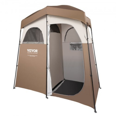 VEVOR Tienda de Campaña con Ducha, 210,8 x 106,7 x 210,8 cm, Cabina de Ducha Portátil para Exteriores, con Parte Superior Extraíble, Bolsillos, Cuerda para Colgar, Tendedero, Vestuario para Inodoro