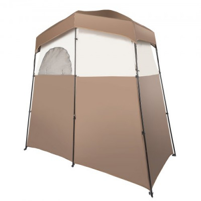 VEVOR Tienda de Campaña con Ducha, 210,8 x 106,7 x 210,8 cm, Cabina de Ducha Portátil para Exteriores, con Parte Superior Extraíble, Bolsillos, Cuerda para Colgar, Tendedero, Vestuario para Inodoro