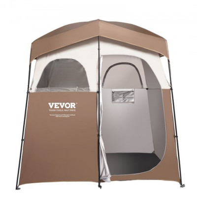 VEVOR Tienda de Campaña con Ducha, 210,8 x 106,7 x 210,8 cm, Cabina de Ducha Portátil para Exteriores, con Parte Superior Extraíble, Bolsillos, Cuerda para Colgar, Tendedero, Vestuario para Inodoro