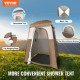 VEVOR Tienda de Ducha para Camping 167,6x167,6x221 cm Cabina de Ducha Portátil de Privacidad para Acampar Exterior con Tapa Extraíble, Bolsillos, Cuerda para Colgar, Tendedero, Vestuario para Inodoro