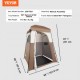 VEVOR Tienda de Ducha para Camping 167,6x167,6x221 cm Cabina de Ducha Portátil de Privacidad para Acampar Exterior con Tapa Extraíble, Bolsillos, Cuerda para Colgar, Tendedero, Vestuario para Inodoro