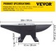 Yunque de Acero 60kg Yunque de Cuerno con 2 Agujeros Redondo y Cuadrado 55HRC Yunque de Doble Cuerno Cuerno de Yunque Base de 260 x 185 mm Yunque de Trabajo Yunque de Cuerno para Hacer Joyas