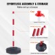 Buy Traffic Cone 4 Pieces Boundary Post with Fillable Base Adjustable Height Traffic Cone Long Chain 2.4m for Traffic Control Construction Site Parking Lot, Red and White