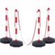 Buy Traffic Cone 4 Pieces Boundary Post with Fillable Base Adjustable Height Traffic Cone Long Chain 2.4m for Traffic Control Construction Site Parking Lot, Red and White