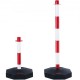 Buy Traffic Cone 4 Pieces Boundary Post with Fillable Base Adjustable Height Traffic Cone Long Chain 2.4m for Traffic Control Construction Site Parking Lot, Red and White