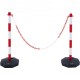 Buy Traffic Cone 2 Pieces Boundary Post with Fillable Base Adjustable Height Traffic Cone Long Chain 2.4m for Traffic Control Construction Site Parking Lot, Red and White