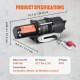 Buy Electric Winch 12V 4500lbs/2041kg Nylon Cable Winch 1.8m Handheld Remote Control IP55 with Black Remote Control Cable Ideal for Medium Large SUV Trucks Yachts