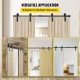 Buy Sliding Door Hardware Kit 5ft/152cm Double Door Track Kit Carbon Steel Double Sliding Door Guide Load 150kg Max Door 76cm Thickness 35-45mm Barn Garage