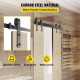 Buy Sliding Door Hardware Kit 5ft/152cm Double Door Track Kit Carbon Steel Double Sliding Door Guide Load 150kg Max Door 76cm Thickness 35-45mm Barn Garage