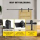 Buy Sliding Door Hardware Kit 5ft/152cm Double Door Track Kit Carbon Steel Double Sliding Door Guide Load 150kg Max Door 76cm Thickness 35-45mm Barn Garage