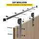 Buy Sliding Door Hardware Kit 5ft/152cm Double Door Track Kit Carbon Steel Double Sliding Door Guide Load 150kg Max Door 76cm Thickness 35-45mm Barn Garage