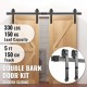 Buy Sliding Door Hardware Kit 5ft/152cm Double Door Track Kit Carbon Steel Double Sliding Door Guide Load 150kg Max Door 76cm Thickness 35-45mm Barn Garage