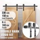 Buy Sliding Door Hardware Kit 6ft/183cm Double Door Track Kit Carbon Steel Sliding Door Guide Load 150kg Max Door 91.5cm Thickness 35-45mm Barn Garage